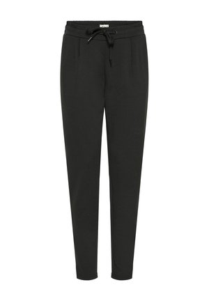 Pantalon de jogging noir fuselé avec taille élastique et cordon de serrage ajustable, doté de poches latérales et d'une coupe confortable et décontractée.