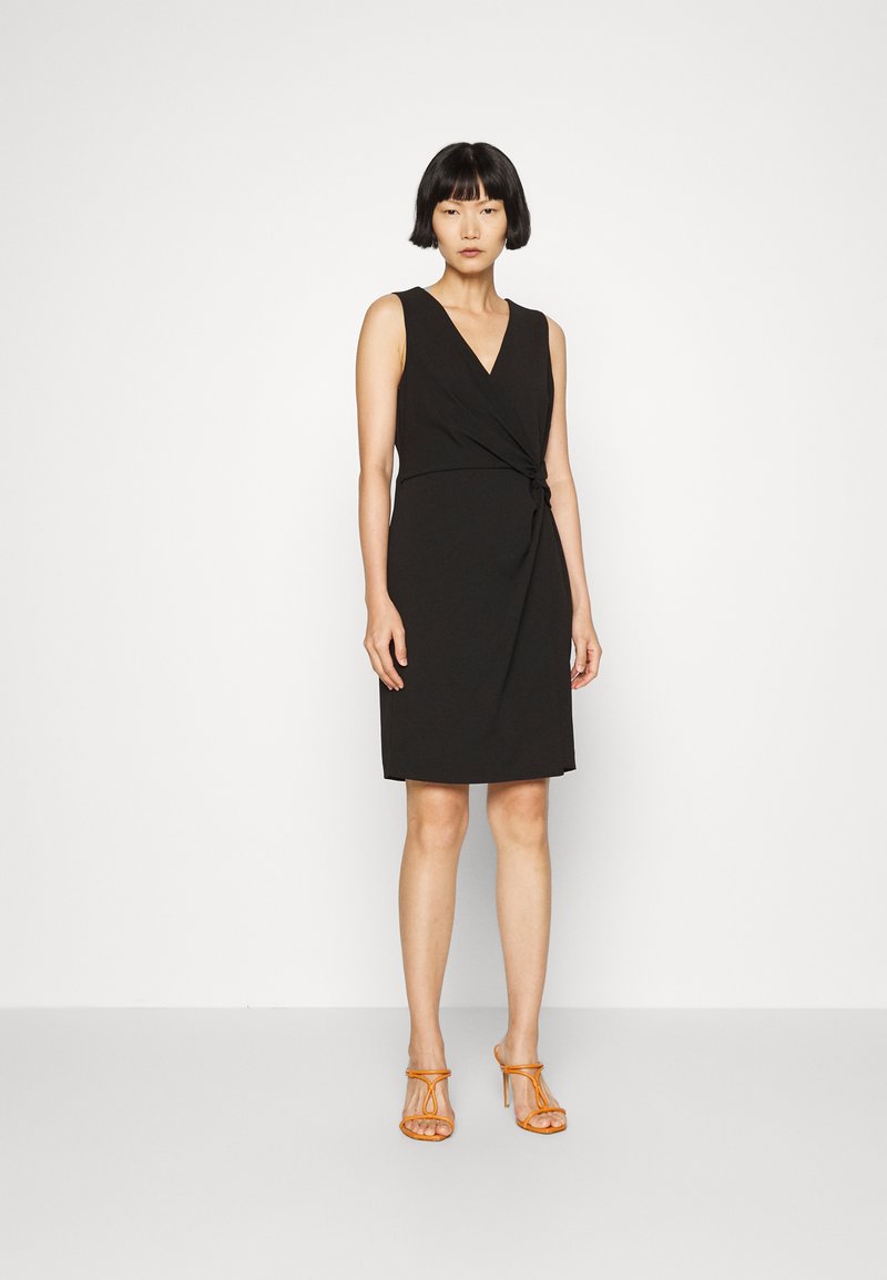 DKNY Women's Side Knot Knee Length Dress Black Size Small