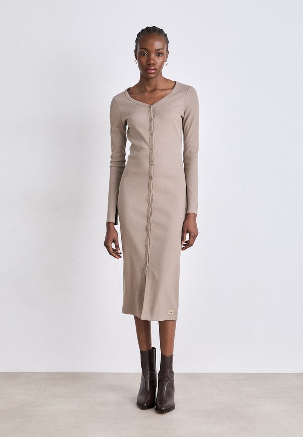 LABEL DRESS - Jersey dress - taupe gray