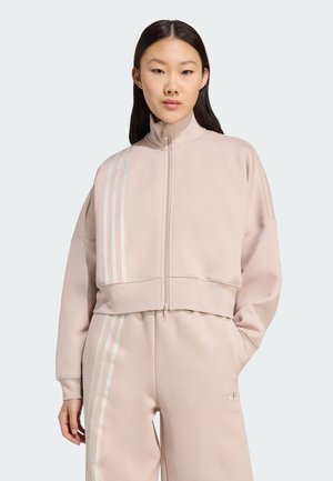 OFF PLACED 3-STRIPES  - Mikina na zip - taupe