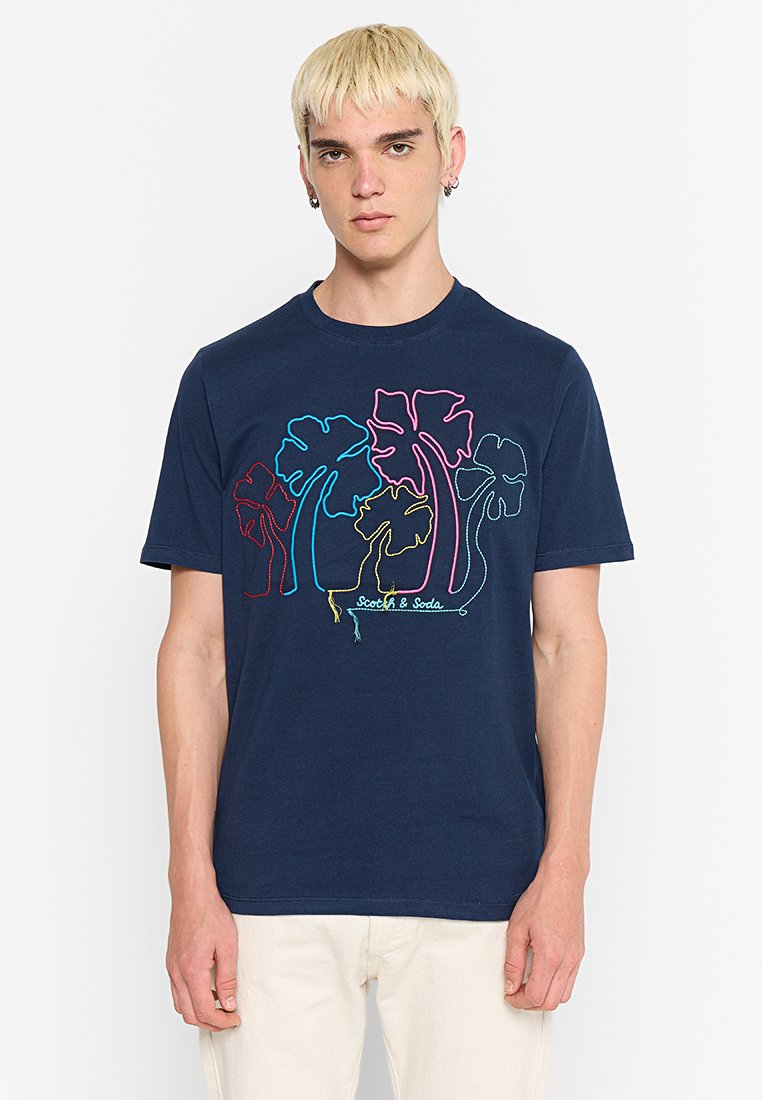Scotch & Soda T-shirt basic donkerblauw