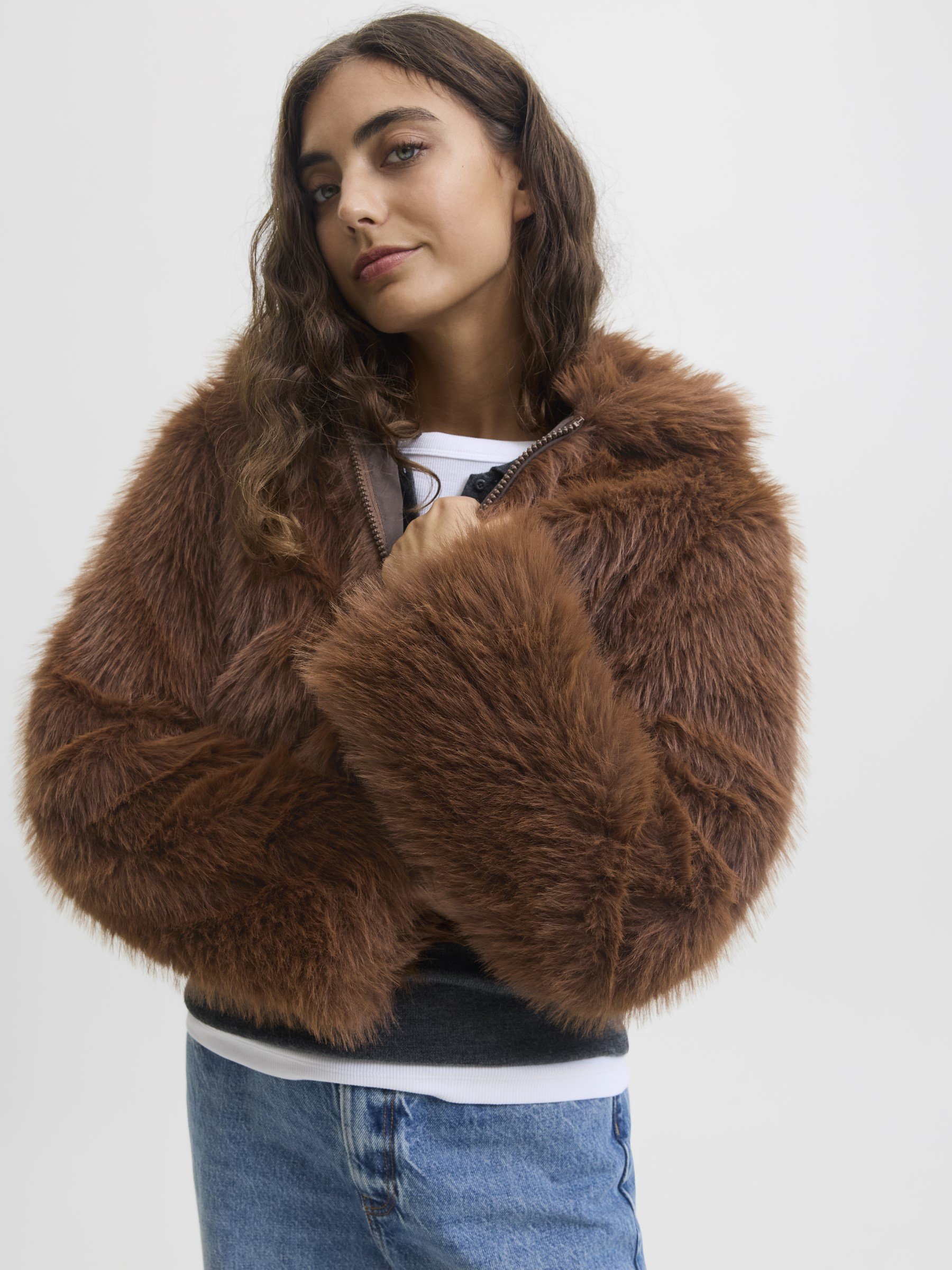 JJXX Synthetic fur JXTANIA Synthetic fur - Winter jacket - brown