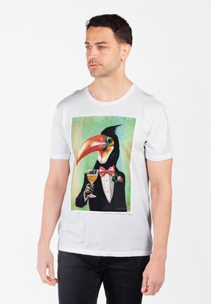 Key Largo MT HORNBILL ROUND - Print T-shirt - white