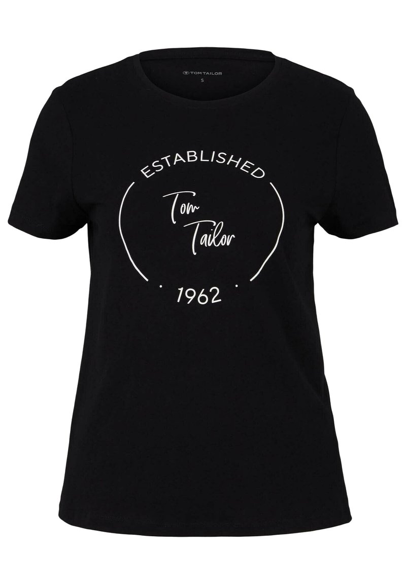 Damen T-Shirts | TOM TAILOR T-Shirt print deep black/schwarz - ZV30480 Damen T-Shirts | TOM TAILOR T-Shirt print deep black/schwarz - ZV30480