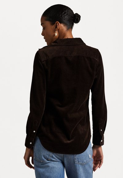 Polo Ralph Lauren STRETCH SLIM FIT COTTON CORDUROY SHIRT - Bluza z gumbi - dark beech