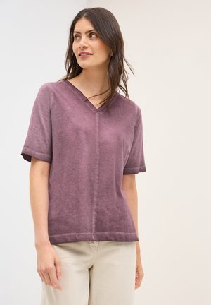 V-NECK IM WASHED-LOOK - Basic T-shirt - rot