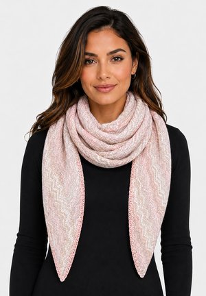 Faera, LEICHTER DREIECKSSCHAL ZICKZACKMUSTER ZIERKANTE MODISCH - Foulard - rosa