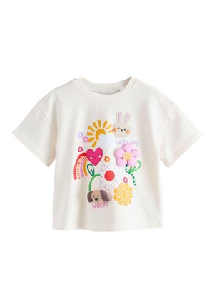 Next, REGULAR FIT - SHORT SLEEVE - Print T-shirt - ecru white padded bunny