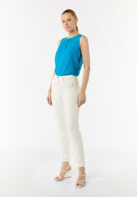 comma MUSTERSTRUKTUR UND ELASTISCHEM AUSSCHNITT - Camicetta - ozeanblau