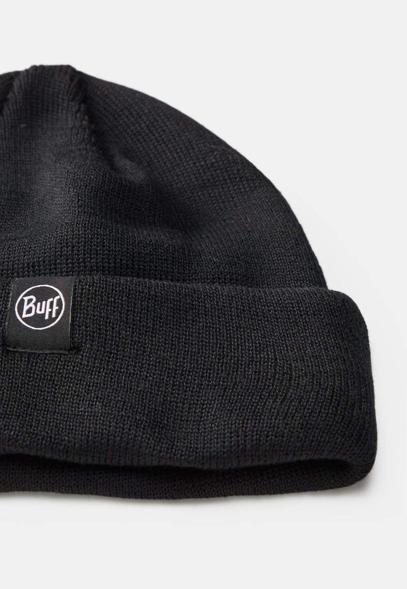 BUFF Unisex Knitted Hat - Stretchy Beanie For Cold Weather, One Size Fits All, Black