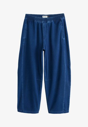 Next, TALL FIT - BARREL LEG DENIM JERSEY TROUSERS - Široké nohavice - dark blue