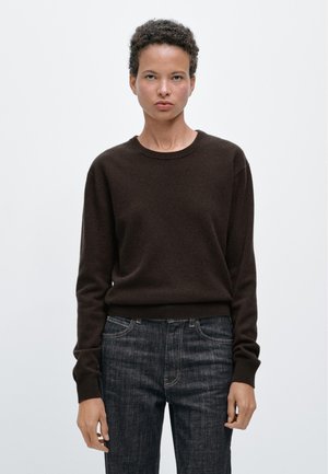 Massimo Dutti CREW NECK SWEATER - Strickpullover - mottled dark brown
