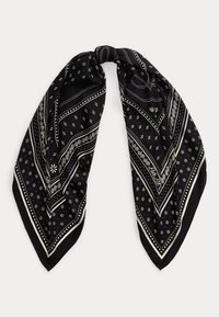 GRAPHIC BORDER WOOL SCARF - Šátek - black/cream