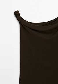 Massimo Dutti DRAPED WITH KNOT DETAIL - Top - dark brown