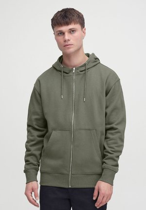 SDLenz - Majica s kapuljačom i patentnim zatvaračem - dusty olive