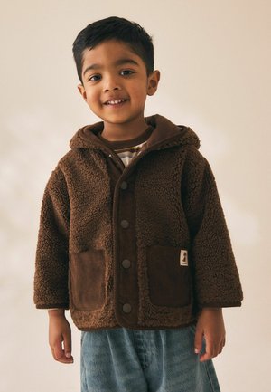 Next, REGULAR FIT - HOODED FLEECE - Fleecejas - chocolate brown