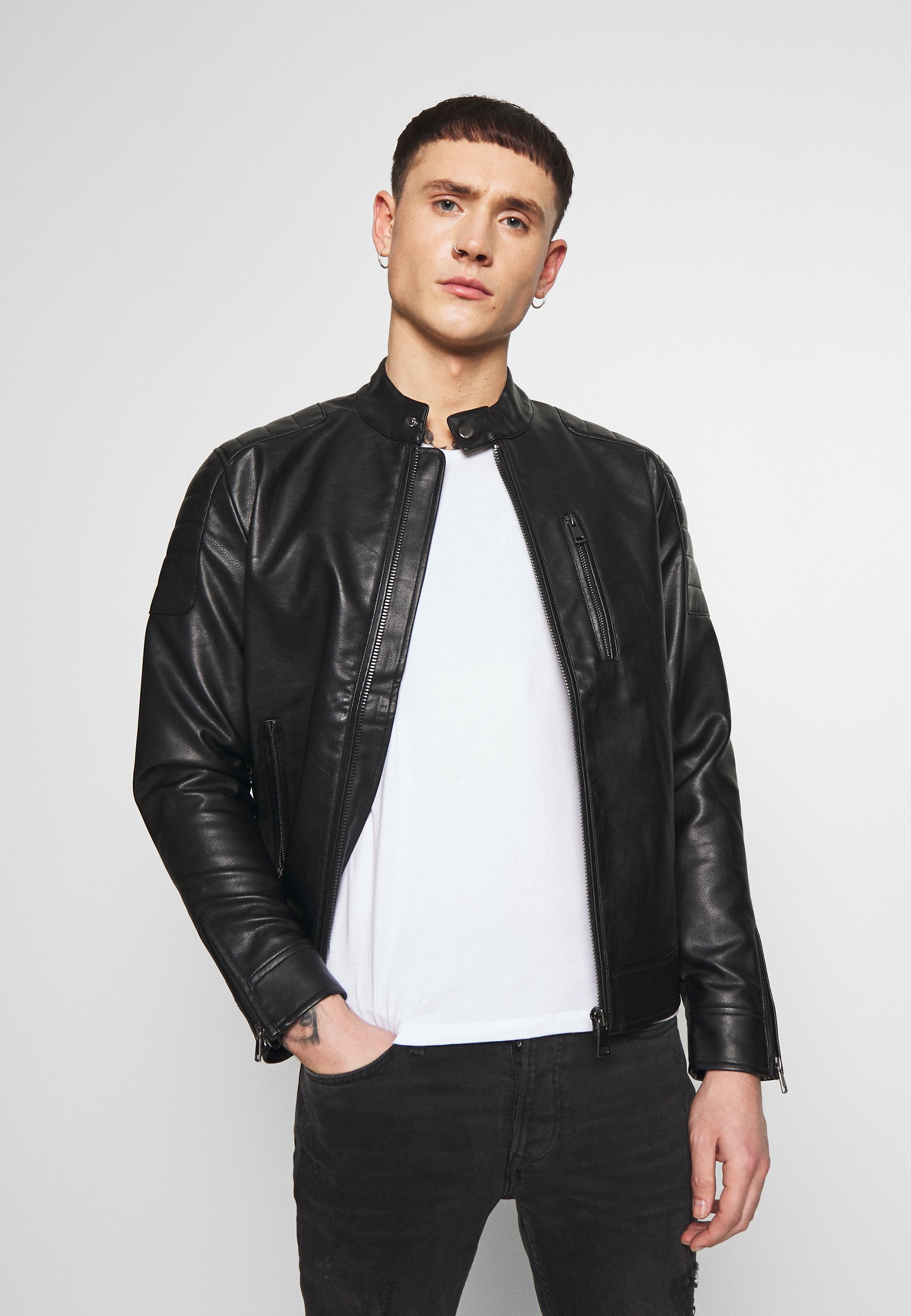 Redefined Rebel RIVER JACKET Imitert skinnjakke black Redefined Rebel RAFAEL JACKET Imitert skinnjakke black