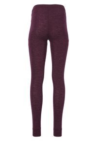 Lila leggings tillverkade av mjukt, stretchigt tyg, med en hög midja, åtsittande ben och inga synliga sömmar för en smidig silhuett.