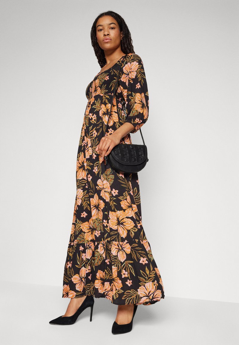 knee length dresses for ladies Floral Chiffon Maxi Dress Long Sleeve main image 0