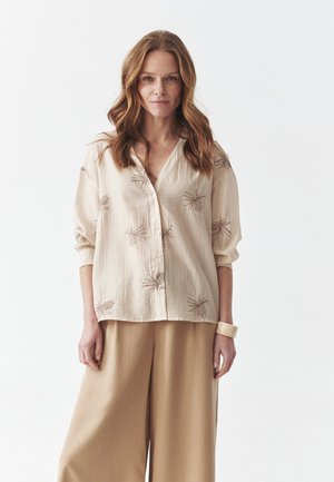 Button-down blouse - light beige