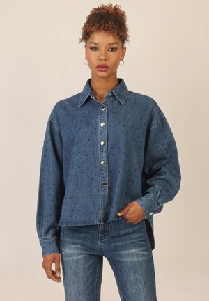 Apart MIT KRISTALLSTEINEN - Hemdbluse - mittelblau