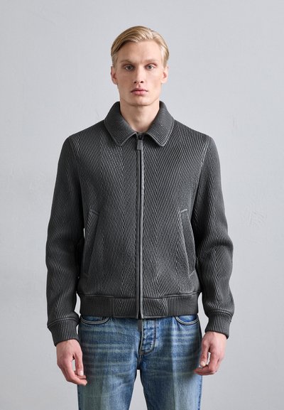 Emporio Armani BLOUSON JACKET - Veste en cuir - anthracite