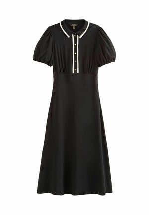 Lipsy, PLUS SIZE FIT - MONOCHROME TIPPED SHORT PUFF SLEEVE MIDI SHIRT DRESS . - Maksikleit - white