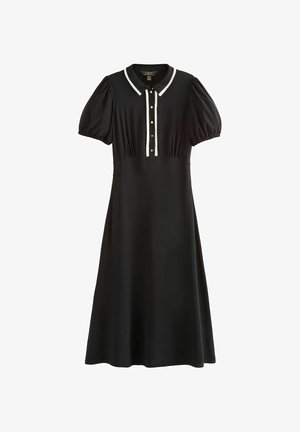 Lipsy, PLUS SIZE FIT - MONOCHROME TIPPED SHORT PUFF SLEEVE MIDI SHIRT DRESS . - Vestito lungo - white