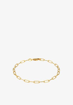 Aukso grandinėlė su pailgomis ovaliomis jungtimis, poliruota. Įtraukta saugi užsegimo sistema. Minimalistinio dizaino.