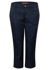 Námořnické modré, lehké bavlněné kalhoty s rovně střiženými nohavicemi, zapínáním na knoflík a jemnou strukturou. Ideální pro volnočasové nošení.