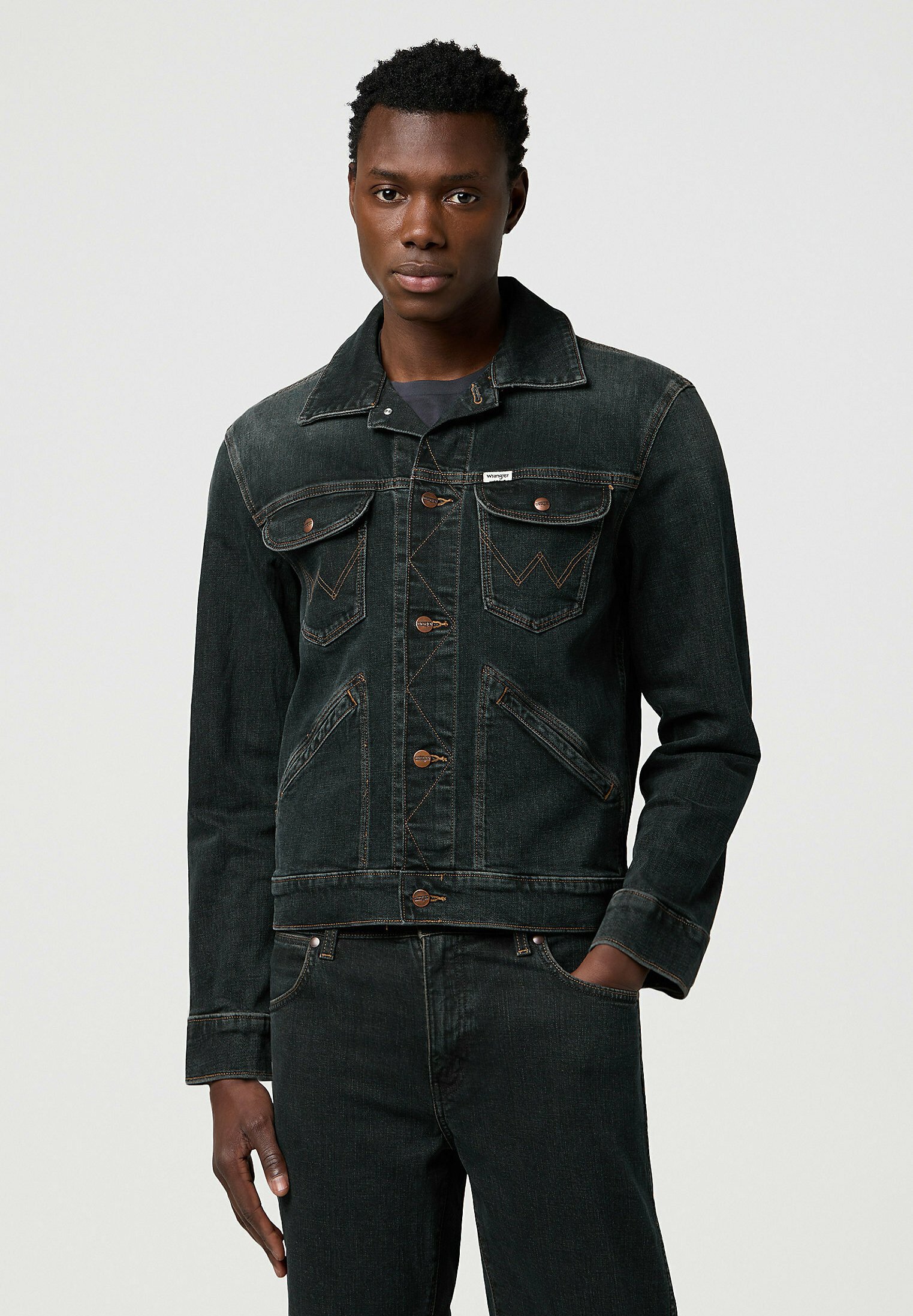 Wrangler UNLINED - REGULAR FIT - Denim jacket - nightfall/dark