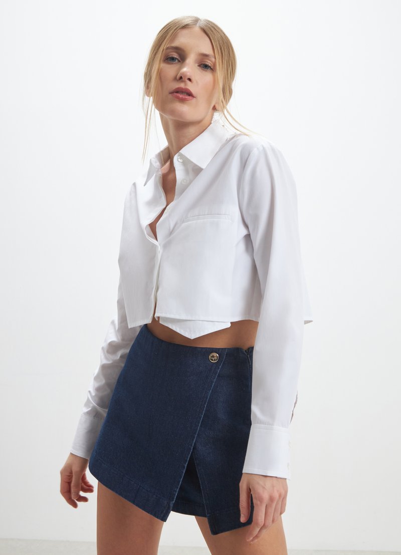 Calliope CROP TINTA UNITA - Camicia - bianco