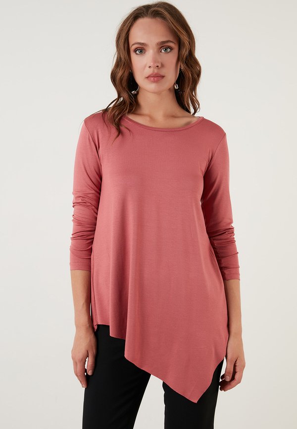 ASYMMETRIC CUT CREW NECK  - Bluse - rose