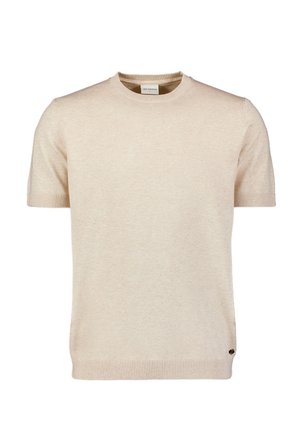 NO EXCESS, MELANGE SHORT SLEEVE JUMPER - T-shirt basic - stone