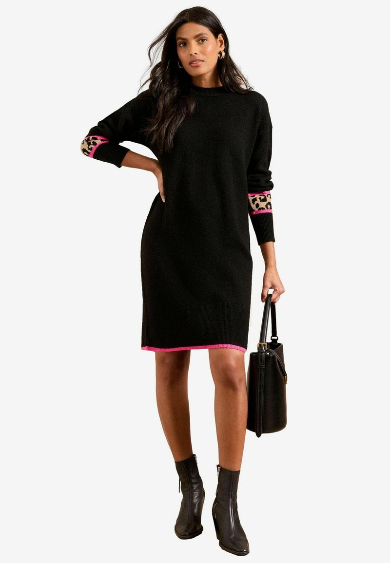 Love & Roses COSY HIGH NECK - Šaty do práce - black