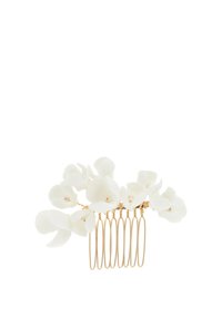 HAIRCOMB WITH CERAMIC FLOWERS - Accessori capelli - white  gold