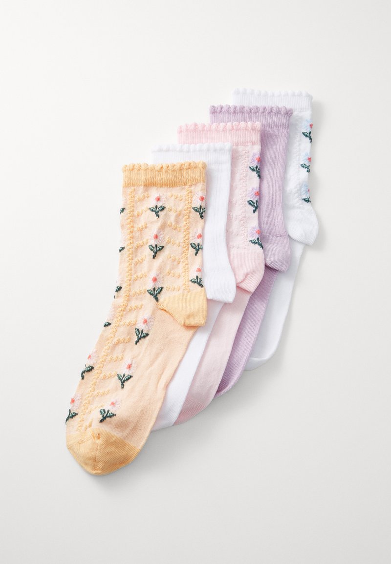 Even&Odd 5 PACK - Meias - white/apricot/purple