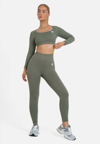 SQUATPROOF RETAINED SEAMLESS HIGH WAIST  - Leggings - army green