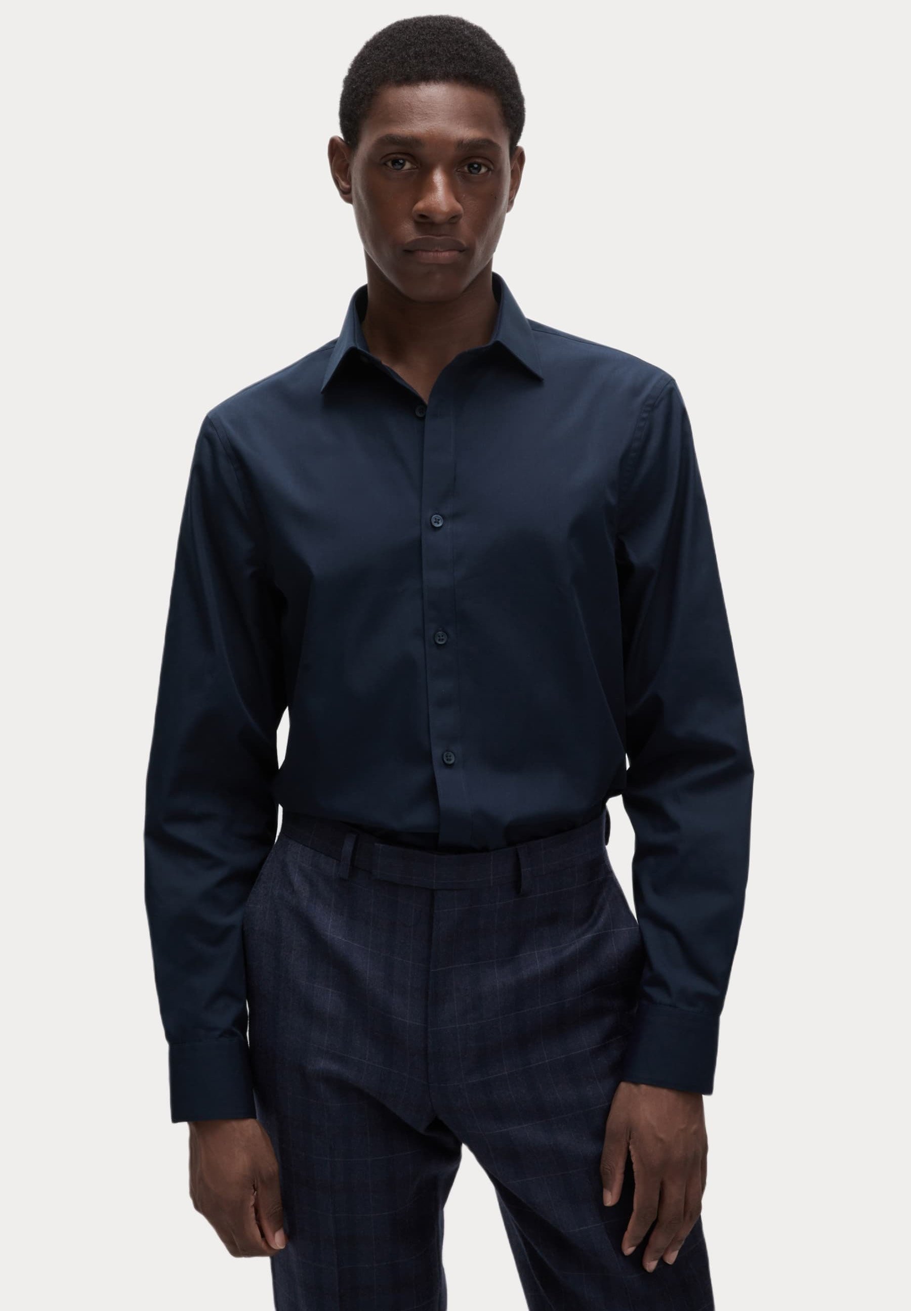 Chemise Homme Marks & Spencer Bleue Rayée - Taille Medium - Manches Longues - Viscose/polyester - Occasion Très Bon état