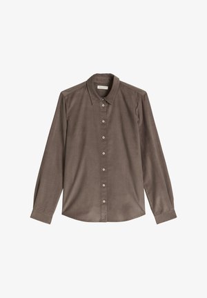 Marc O'Polo, WOVEN BLOUSE, LSL, SOLID, BABY CORD - Overhemdblouse - stone taupe