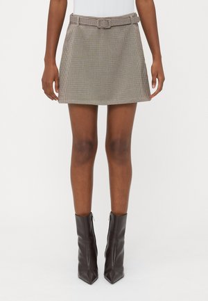 ONLAMOUR LIFE BELT CHECK SKIRT  - A-lijn rok - humus/friar brown