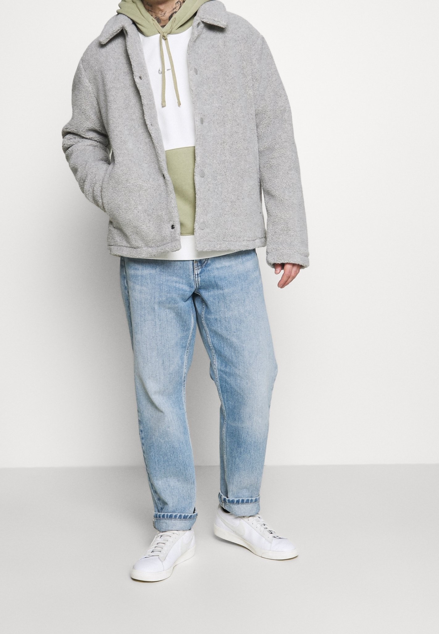 white fuzzy nike hoodie