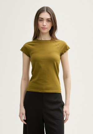 TOM TAILOR DENIM RAGLAN  - Basic T-shirt - warm moss green