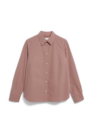 ARMEDANGELS LOUILAA STRIPED - Button-down blouse - light berry ice grape