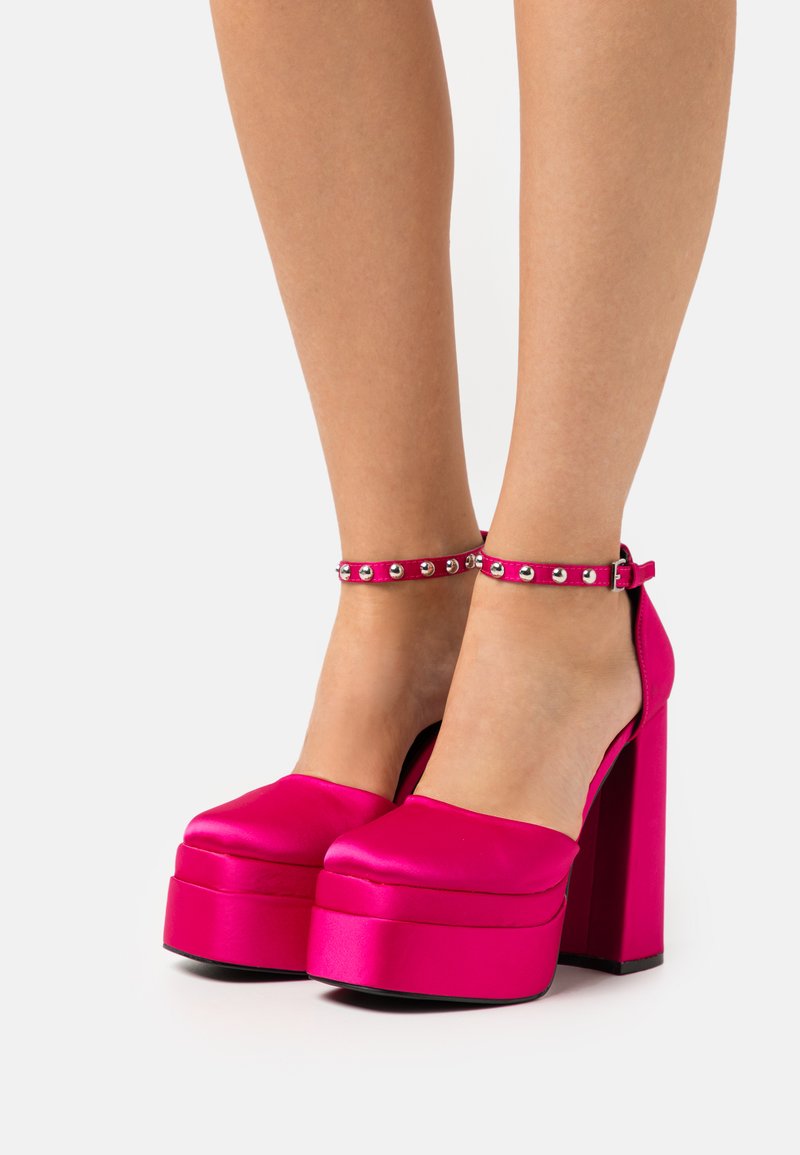 Pieces PCZIKA PLATFORM OPEN Platform heels fuchsia/purple/purple