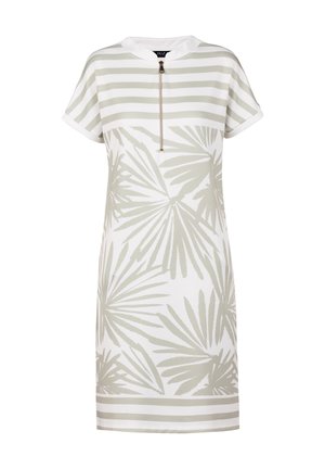TUZZI, DAMEN - T-shirtjurk - ecru/aloe vera
