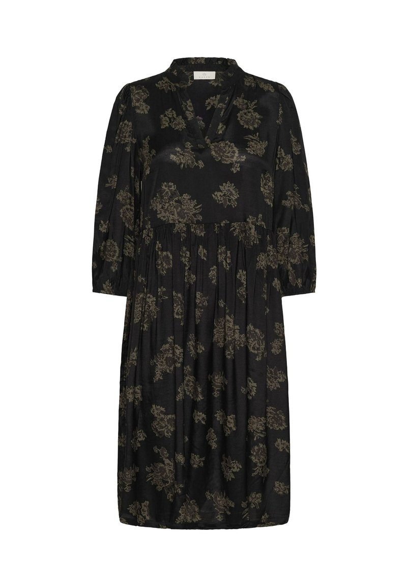 Kaffe KAEVERLY PRINTED - Day dress - black brown flowers/black - Zalando.ie