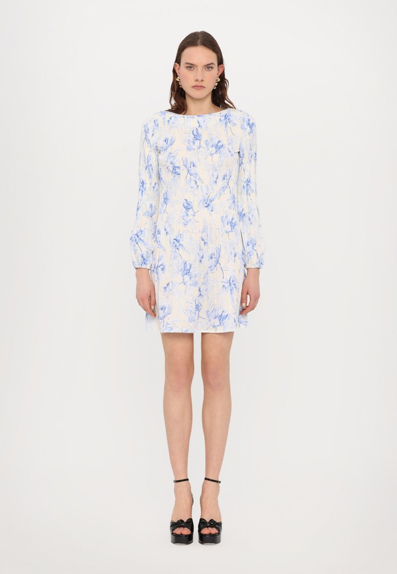 Maje ROCKIFLEUR - Day dress - bleue/cru/off-white - Zalando.ie Maje ROCKIFLEUR - Day dress - bleue/cru/off-white - Zalando.ie