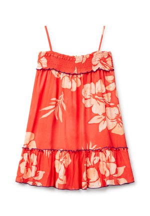 FLOWY WITH FLOWER PRINT - Freizeitkleid - orange