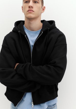 PULL&BEAR, ZIP-UP - HOODIE - Sweat zippé - black